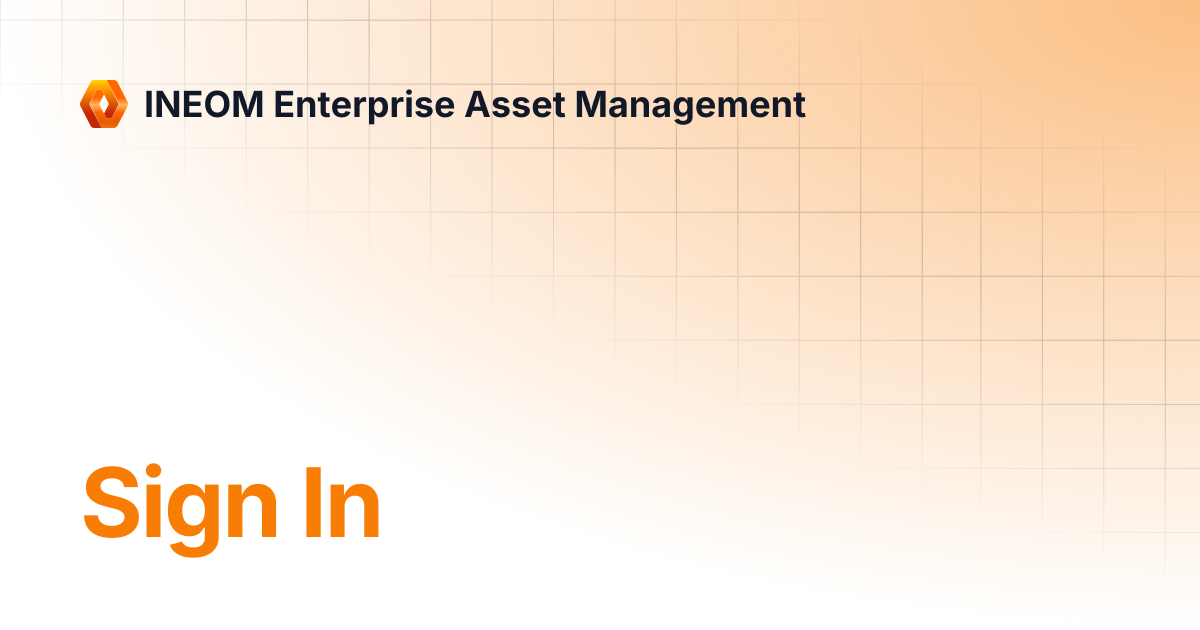 Sign In | INEOM Enterprise Asset Management